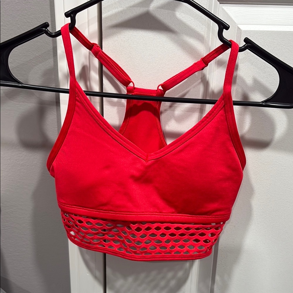 Red Strappy Mesh Bralette